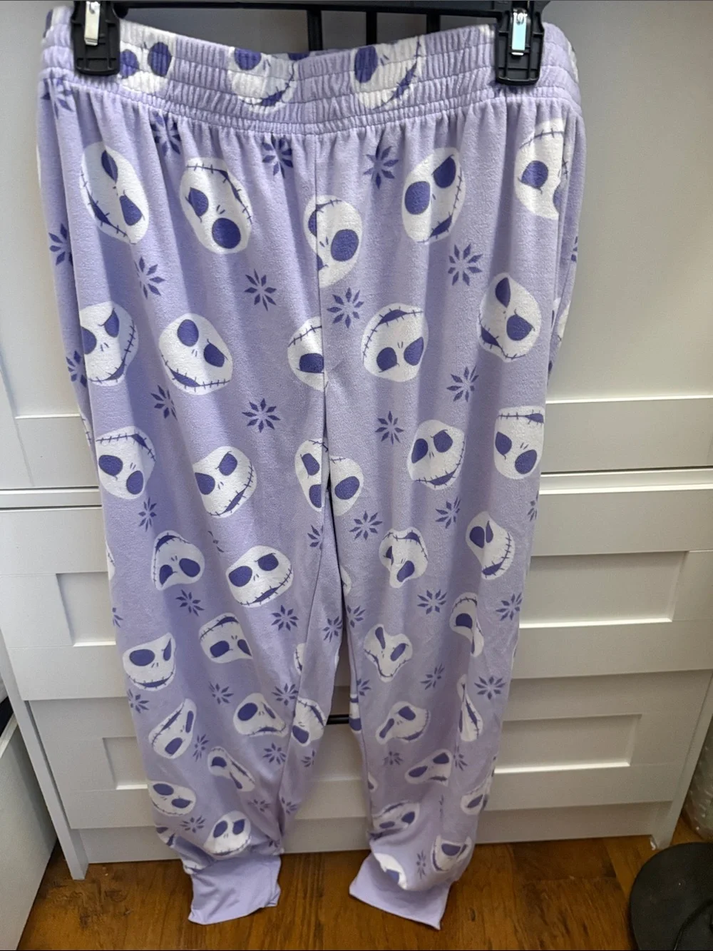 Lavender Jack Skeleton Fuzzy Pajama Set